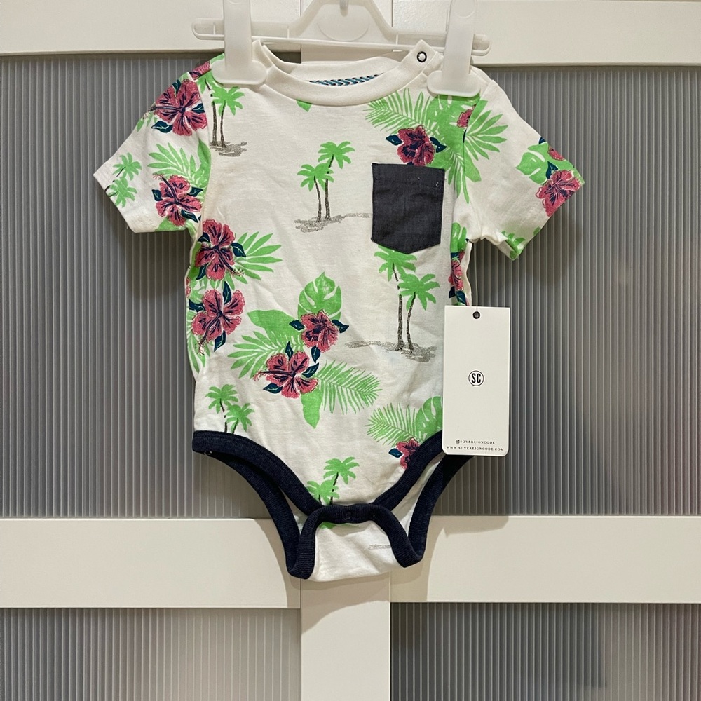 NEW baby bodysuit 6month palm tree short sleeves
